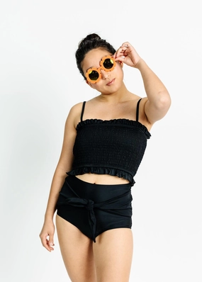 Black | Bandeau Top tankini swim tops, adjustable bikini tops