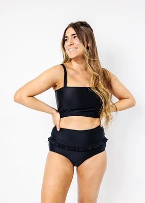 Black | Latter-Back Top tankini swim tops, adjustable bikini tops
