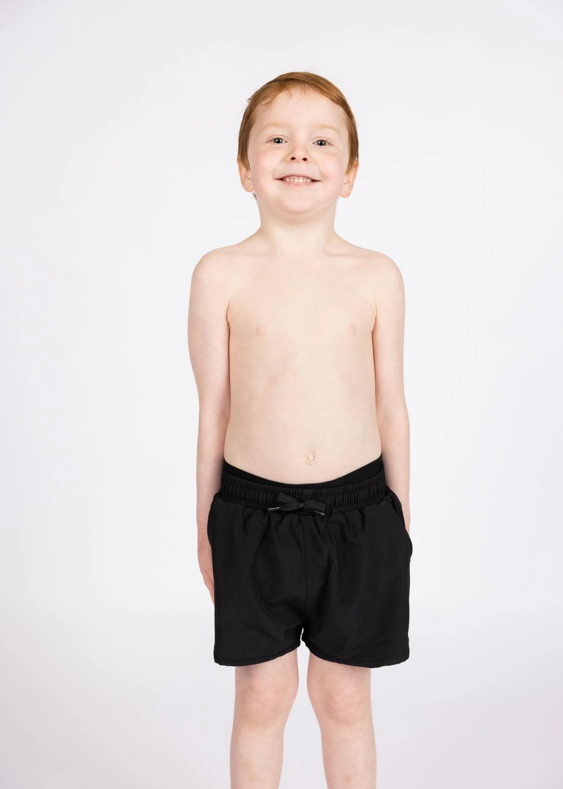 Black | Mini Retro Shorties boys summer swimwear, boys rash guard swim sets