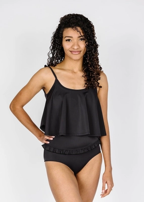Black | Swing Top tankini swim tops, adjustable bikini tops
