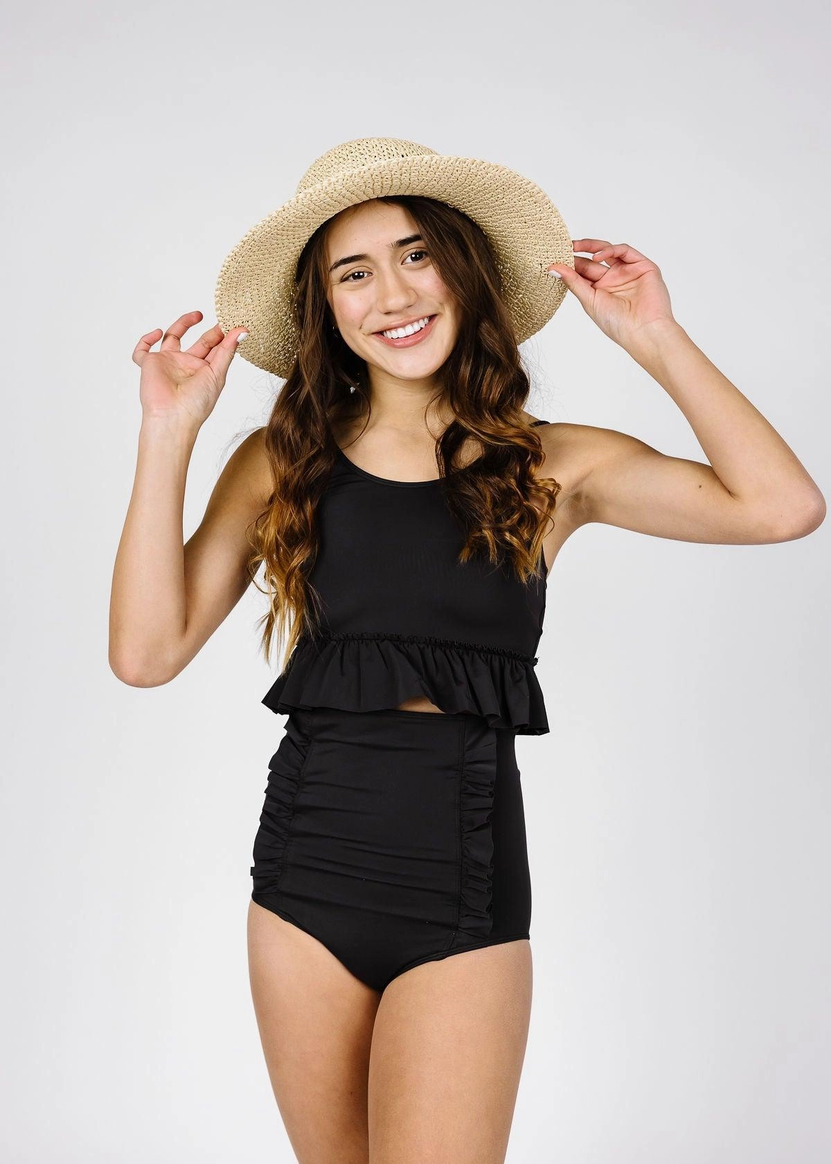 Black | Youth Down in Front Ruffle Bottoms