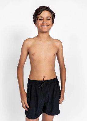 Black | Youth Retro Shorties boys summer swimwear, boys rash guard swim sets