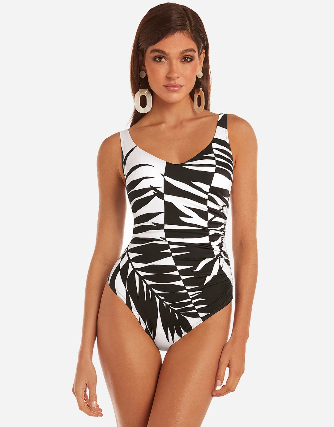 Black and White Soft Cup Swimsuit cup sized swimwear women, supportive swimsuits for large bust