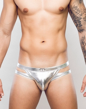 BLK Label No.5 Swim Brief - MetaLux Silver mens swim briefs, simple swimwear for men