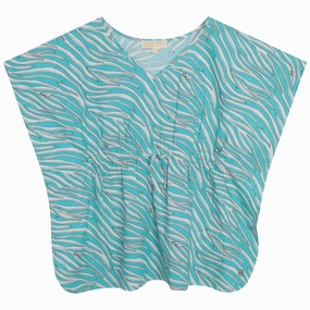 Blue Cotton Poncho stylish teen girl swimsuits, teen girls swimwear sets