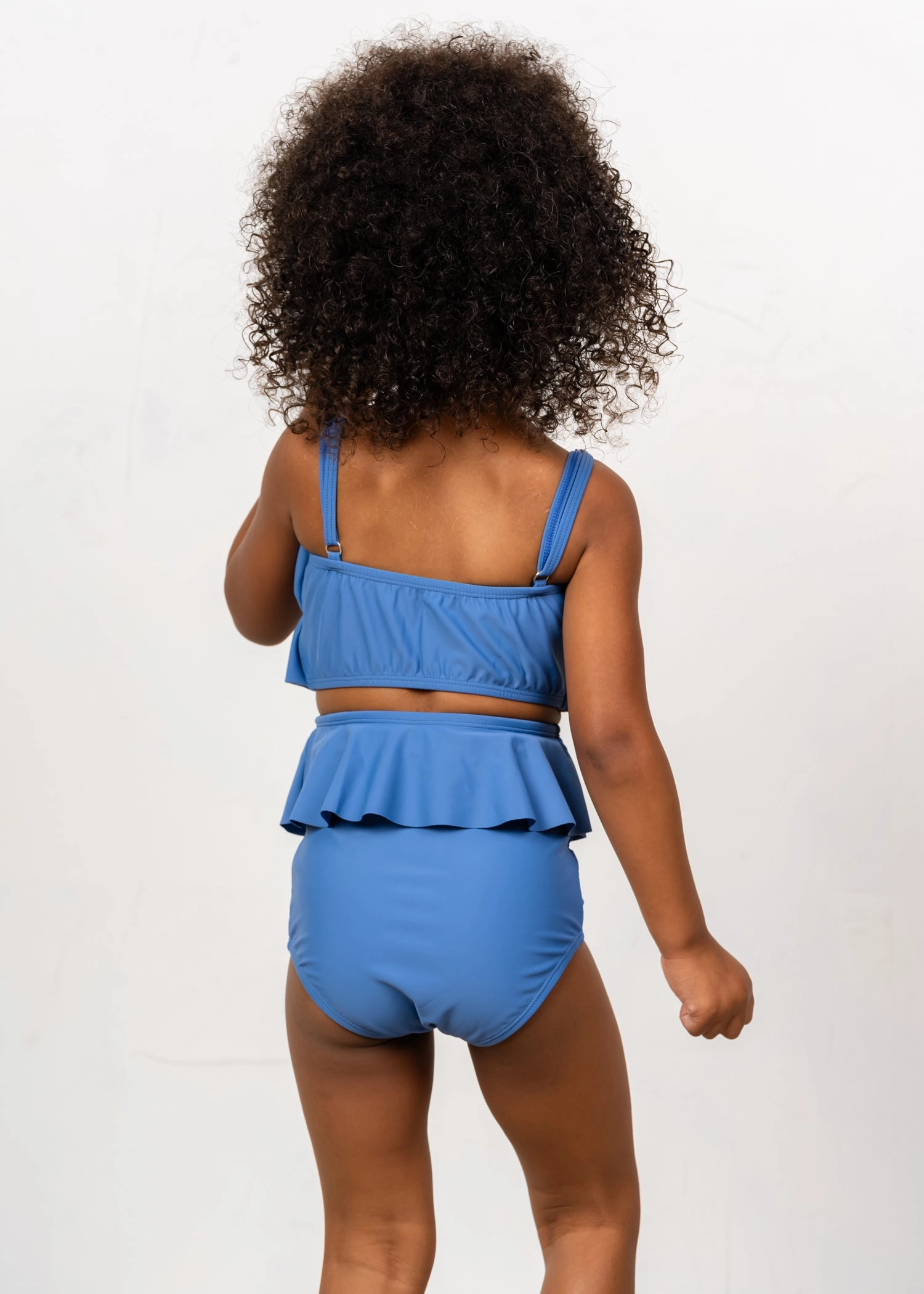 Blue Denim | Mini Oversized Ruffle Top