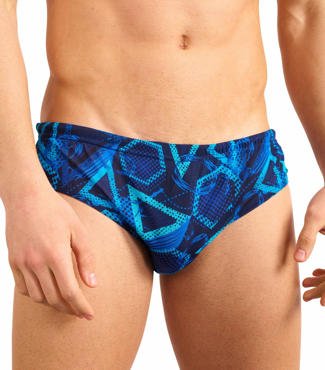 Blue Lagoon Tan Through Deep Waist Swim Brief