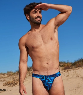 Blue Lagoon Tan Through Swim Thong affordable men's swimwear, summer swimwear for men