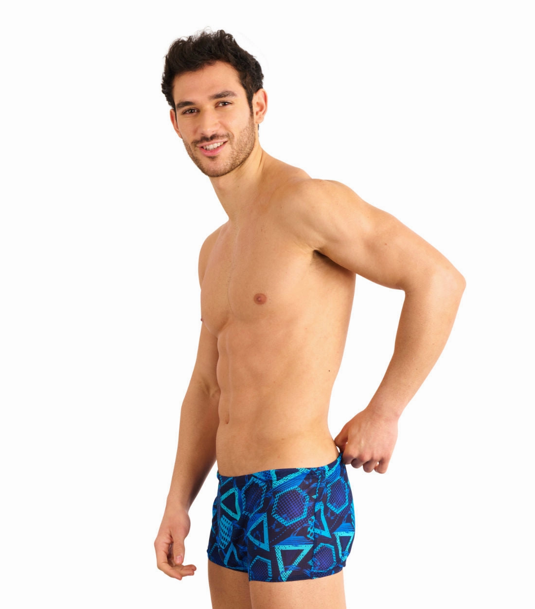 Blue Lagoon Tan Through Swim Trunks