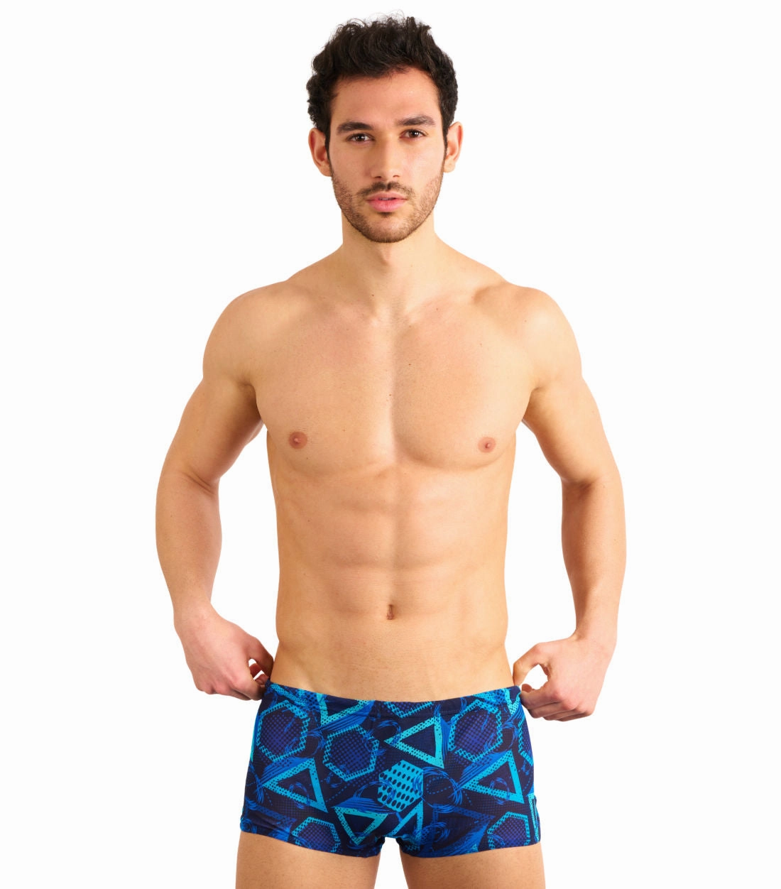 Blue Lagoon Tan Through Swim Trunks