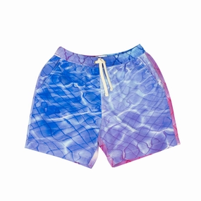 Blue, Pink And Purple Pool Print Swim Trunks mens beach swimwear, quick dry mens swimsuits