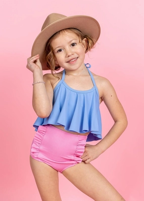 Blue Skies | Mini Swing Top girls full coverage swimwear, kids swimwear for pool