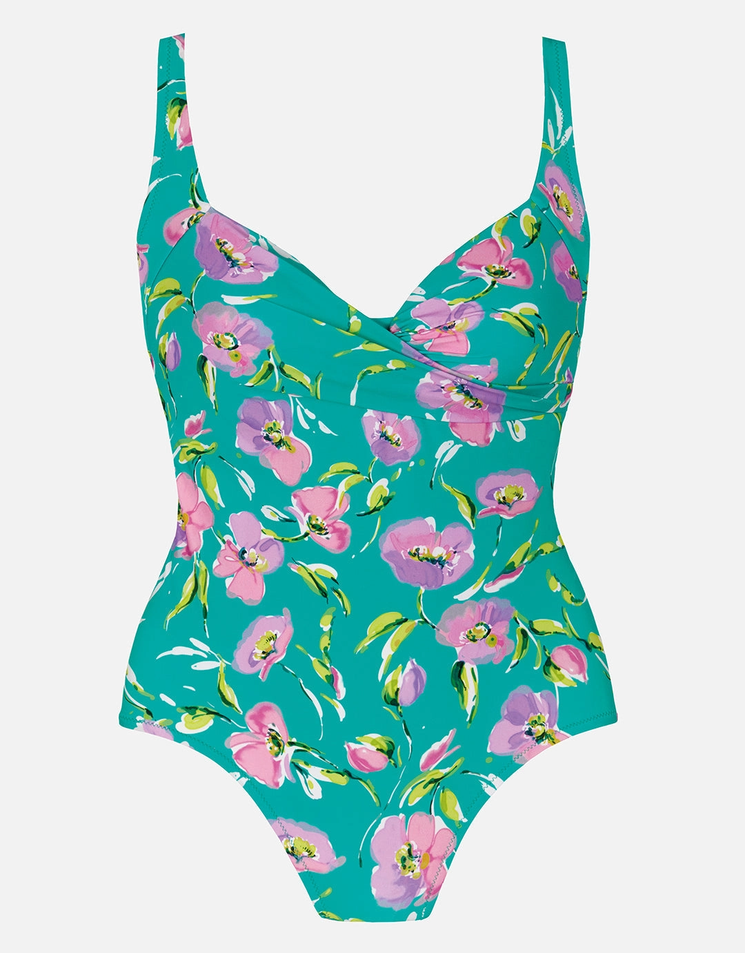 Blume Wrap Front Swimsuit - Mint Floral cup sized swimwear women, supportive swimsuits for large bust
