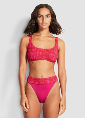Bodycheck Banded High Rise Bikini Pants - Chilli plus size swimwear women, summer swimwear for ladies