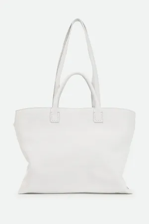 BOLZANO ITALIAN LEATHER TOTE IN BUTTER WHITE