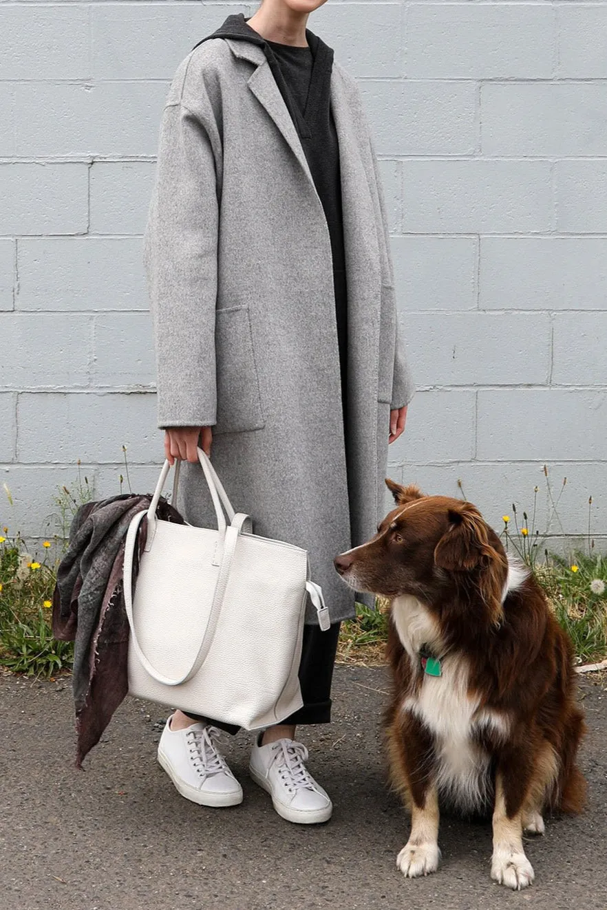 BOLZANO ITALIAN LEATHER TOTE IN BUTTER WHITE