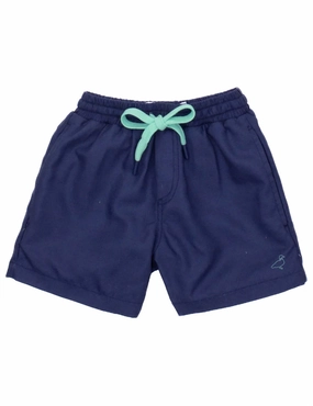 Boy's Wavechaser Swim Trunk In Blue Onyx mens full coverage swimwear, stylish mens swim trunks