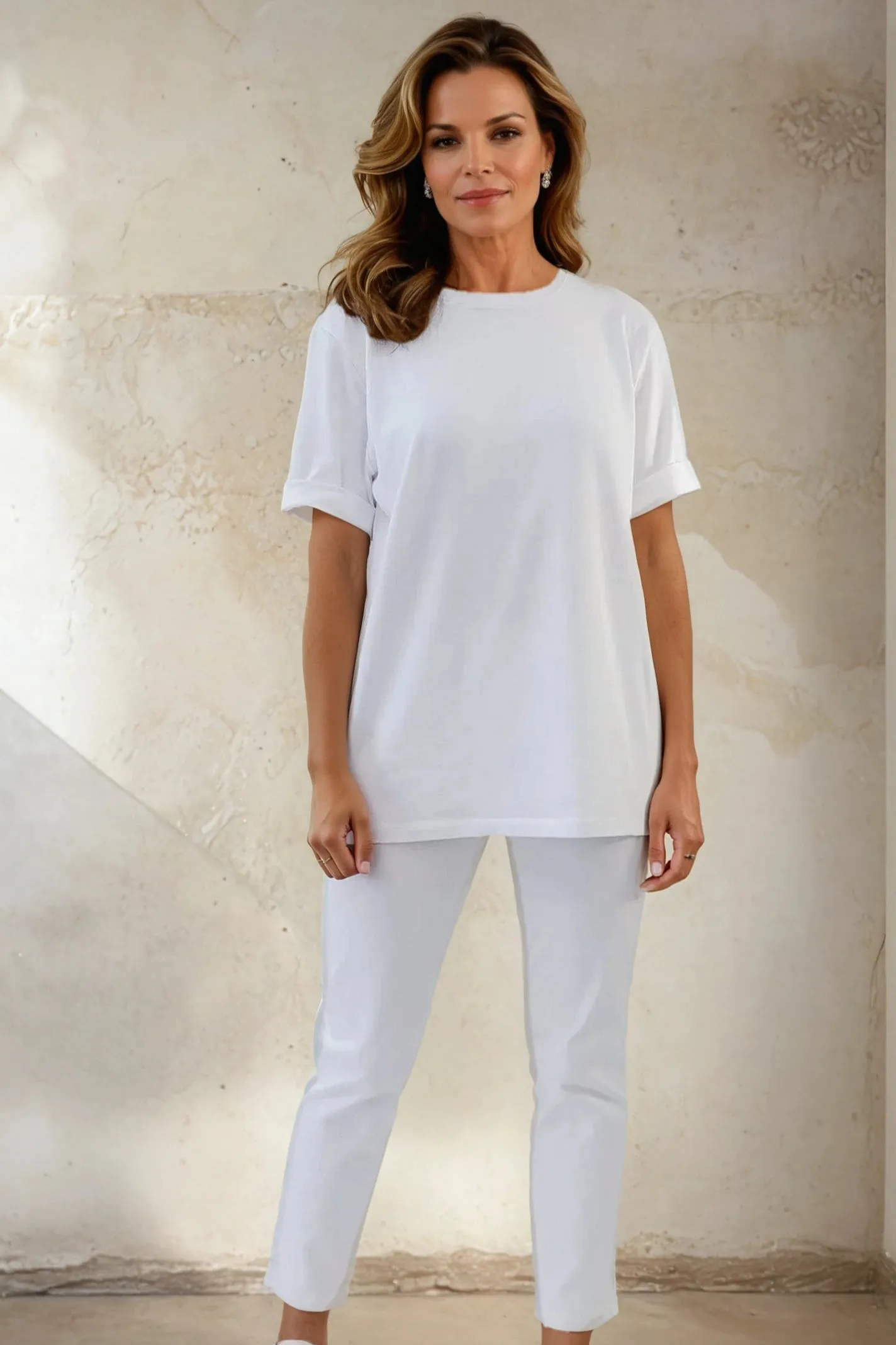 BOYFRIEND CREW T-SHIRT IN PIMA COTTON STRETCH