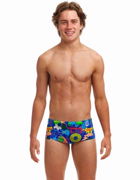 Boys Blues Baby Sidewinder Swim Trunks - Blue funky trunks swim shorts, mens funky trunks swimwear