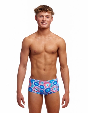 Boys Bundjalung Blue Sidewinder Swim Trunks - Blue/Pink funky trunks swim shorts, mens funky trunks swimwear