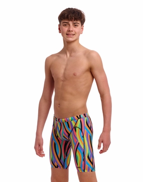 Boys Curl Curl Swim Training Jammer - Multi funky trunks swim shorts, mens funky trunks swimwear