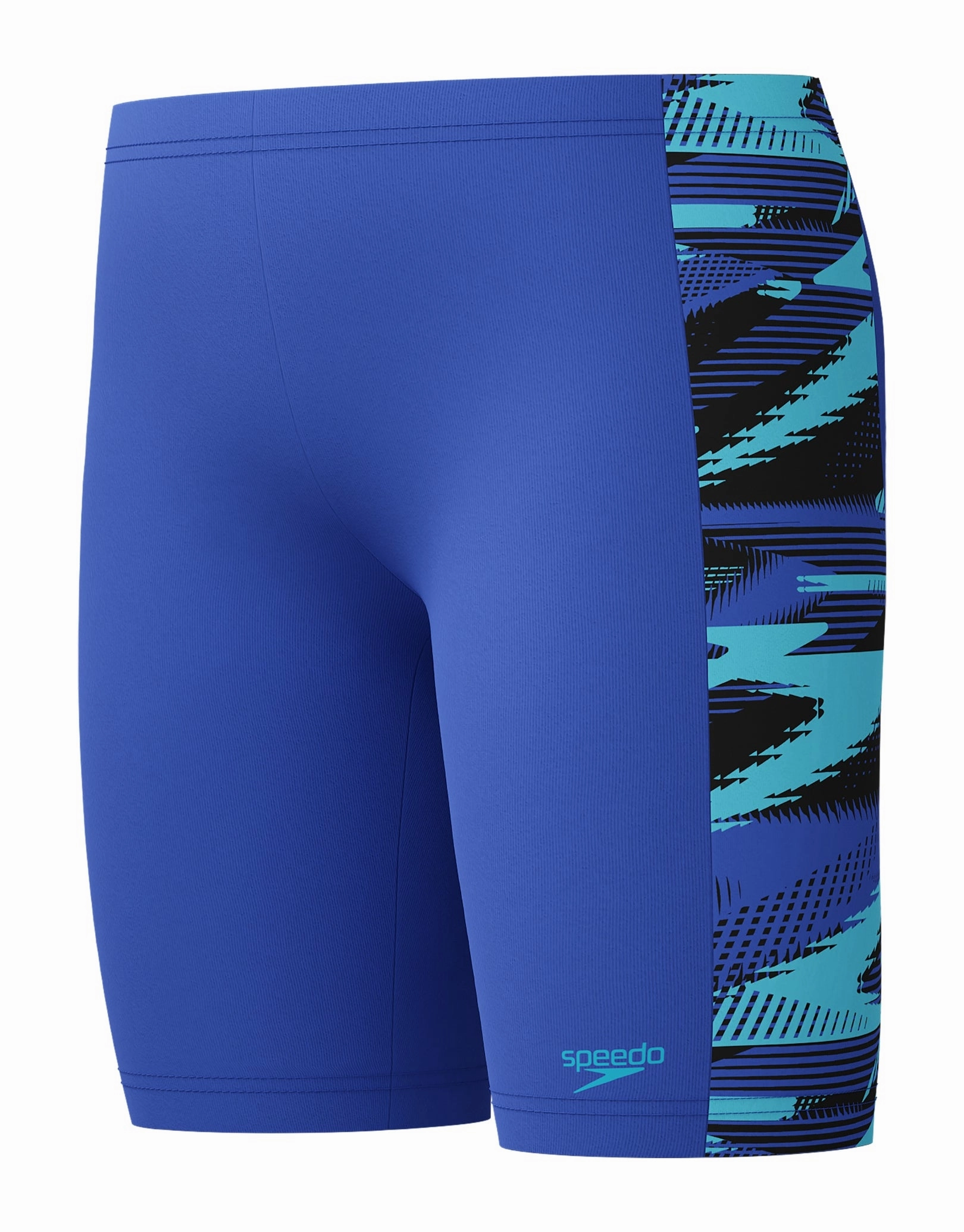 Boys Hyperboom Panel Swim Jammer - Blue/Multi speedo mens swimwear, speedo training swimsuits