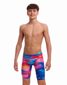 Boys Lost Ocean Swim Training Jammer - Multi funky trunks swim shorts, mens funky trunks swimwear