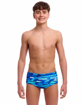 Boys Pace Racer Sidewinder Swim Trunks - Blue funky trunks swim shorts, mens funky trunks swimwear