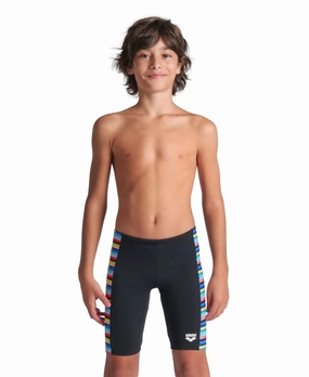 Boys Racing Stripe Swim Jammer - Black/Multi arena swimwear for men, arena competitive swimsuits