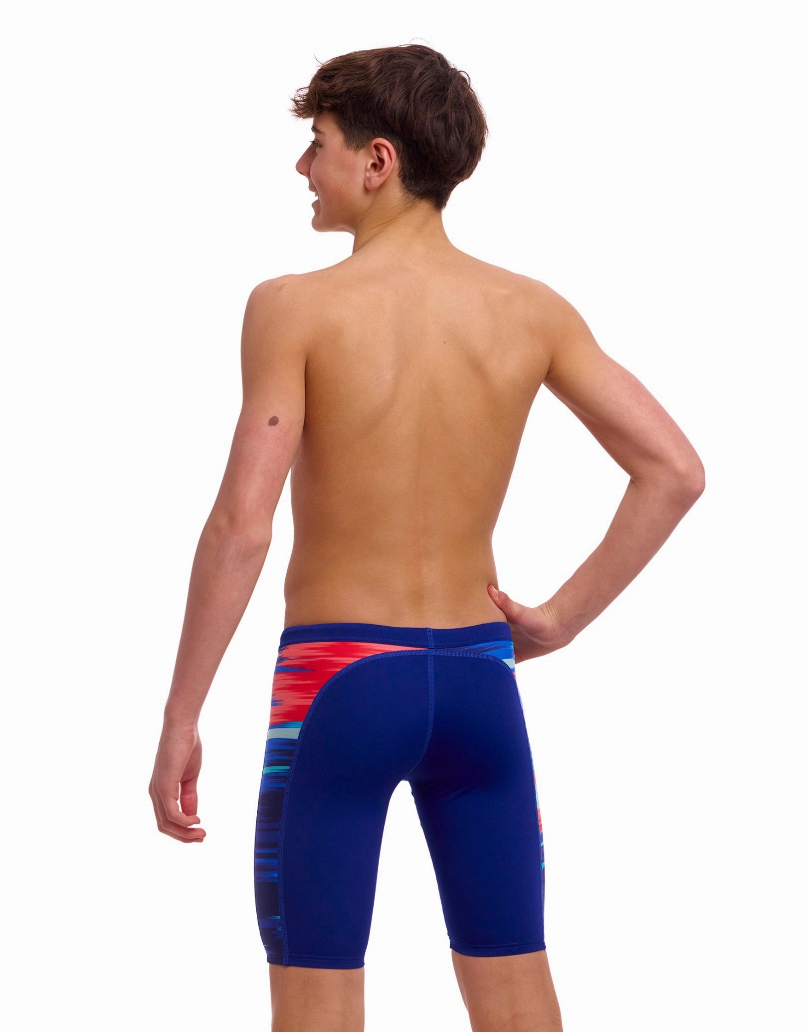 Boys Storm At Sea Swim Training Jammer - Navy/Multi