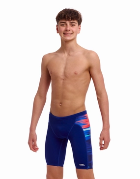 Boys Storm At Sea Swim Training Jammer - Navy/Multi funky trunks swim shorts, mens funky trunks swimwear