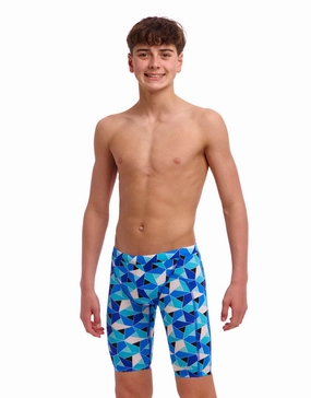 Boys Tetra Tonic Swim Training Jammer - Blue funky trunks swim shorts, mens funky trunks swimwear