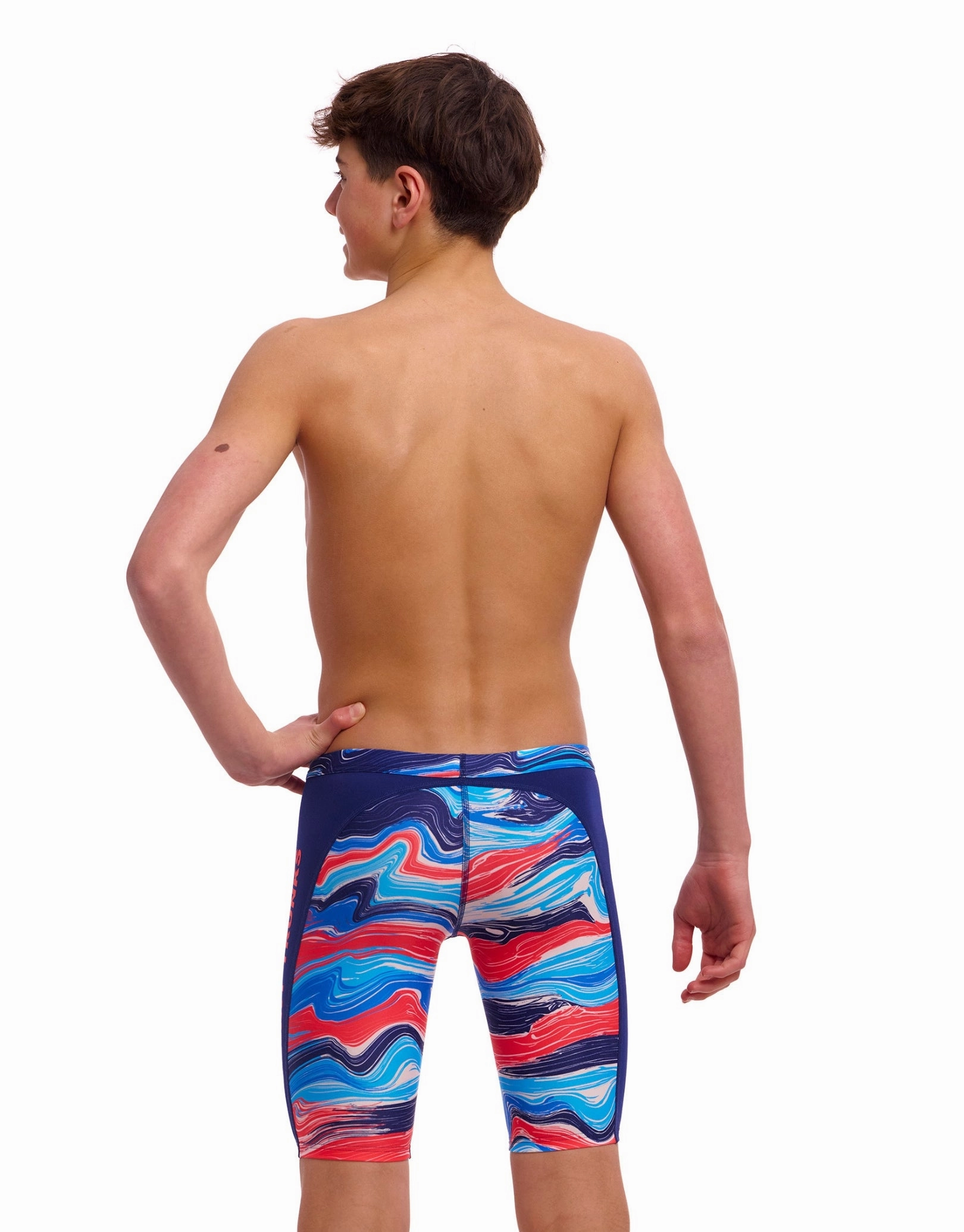 Boys Wave Craze Swim Training Jammer - Blue/Red