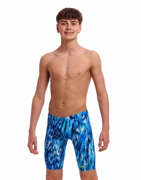 Boys Wing Streak Swim Training Jammer - Blue funky trunks swim shorts, mens funky trunks swimwear