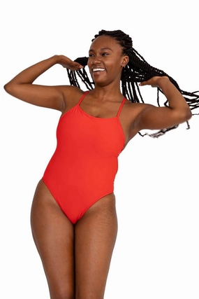 Brandon 2 One Piece Swimsuit - Strawberry all types of swimwear, stylish swimwear for all body types