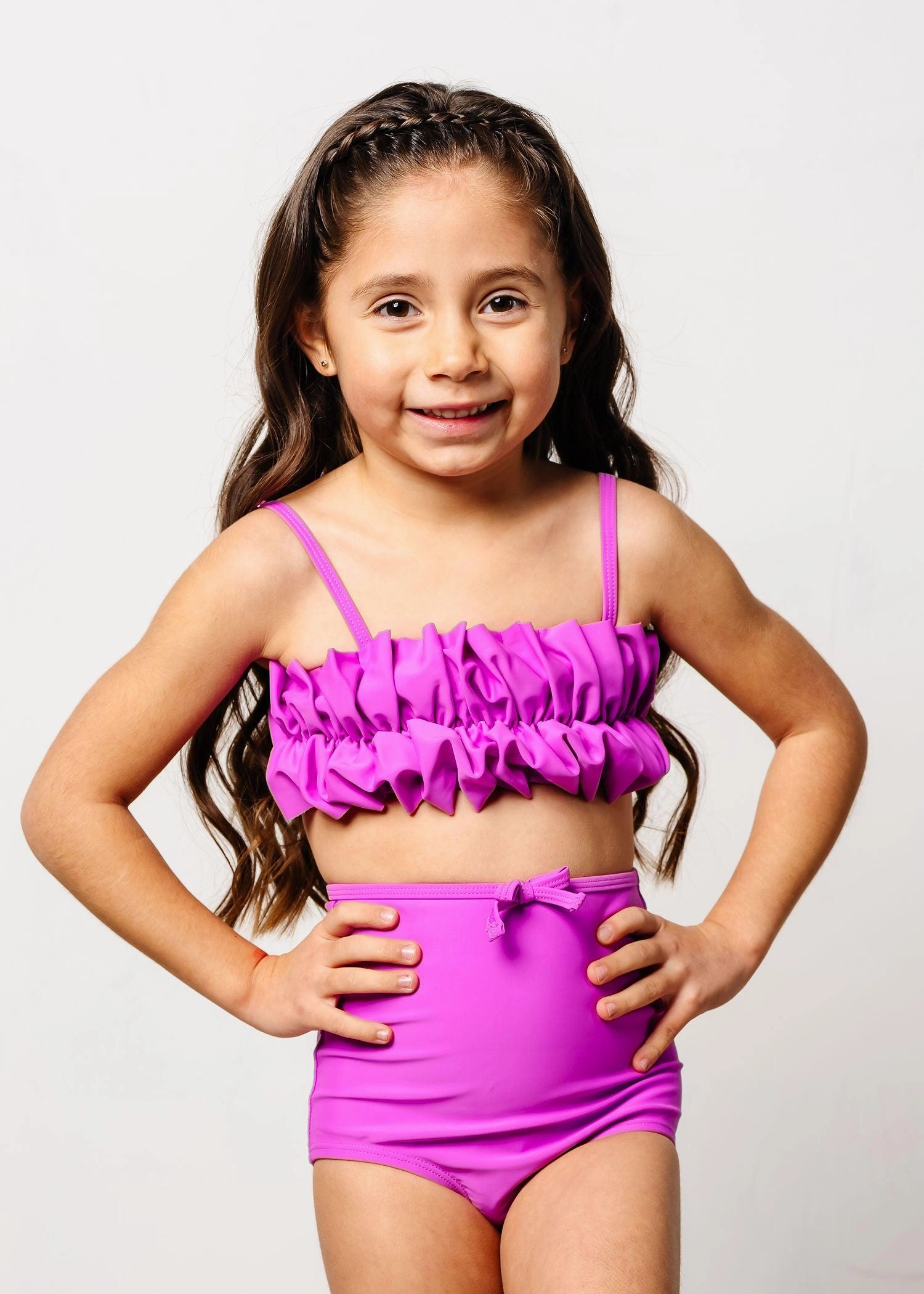 Brilliant Violet | Mini Oversized Ruffle Top