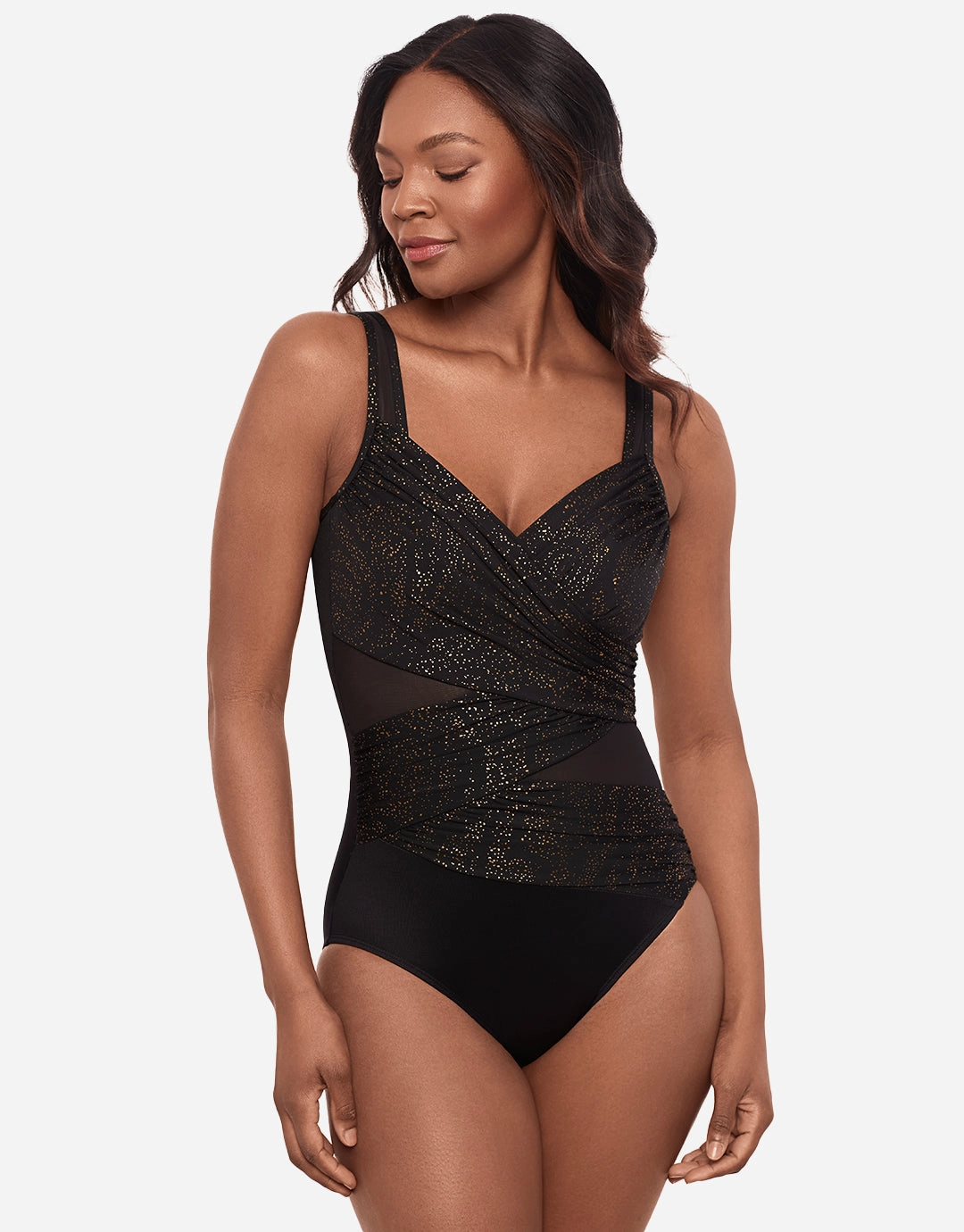 Brilliante Madero Swimsuit - Black tummy control swimwear women, slimming swimsuits