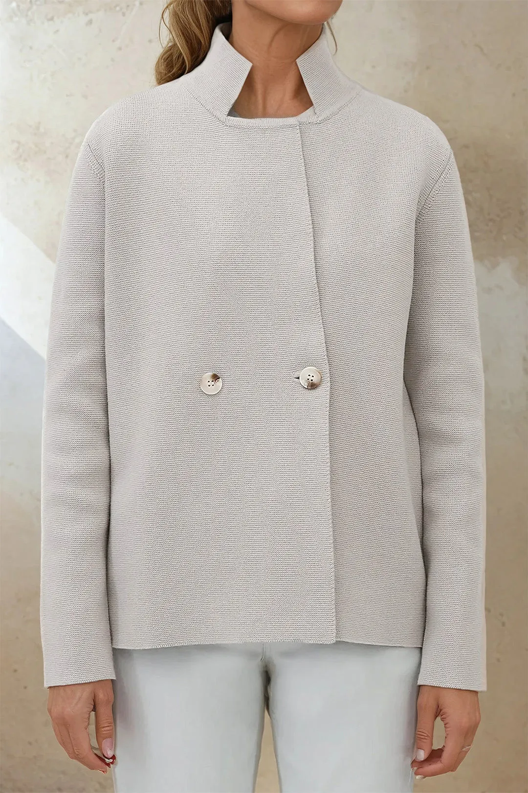 BRISIO DOUBLE BREASTED BLAZER IN ITALIAN COTTON