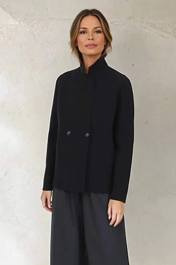 BRISIO DOUBLE BREASTED BLAZER IN ITALIAN COTTON