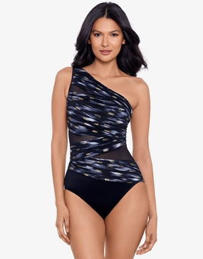 Bronze Reign Jena Swimsuit - Black tummy control swimwear women, slimming swimsuits