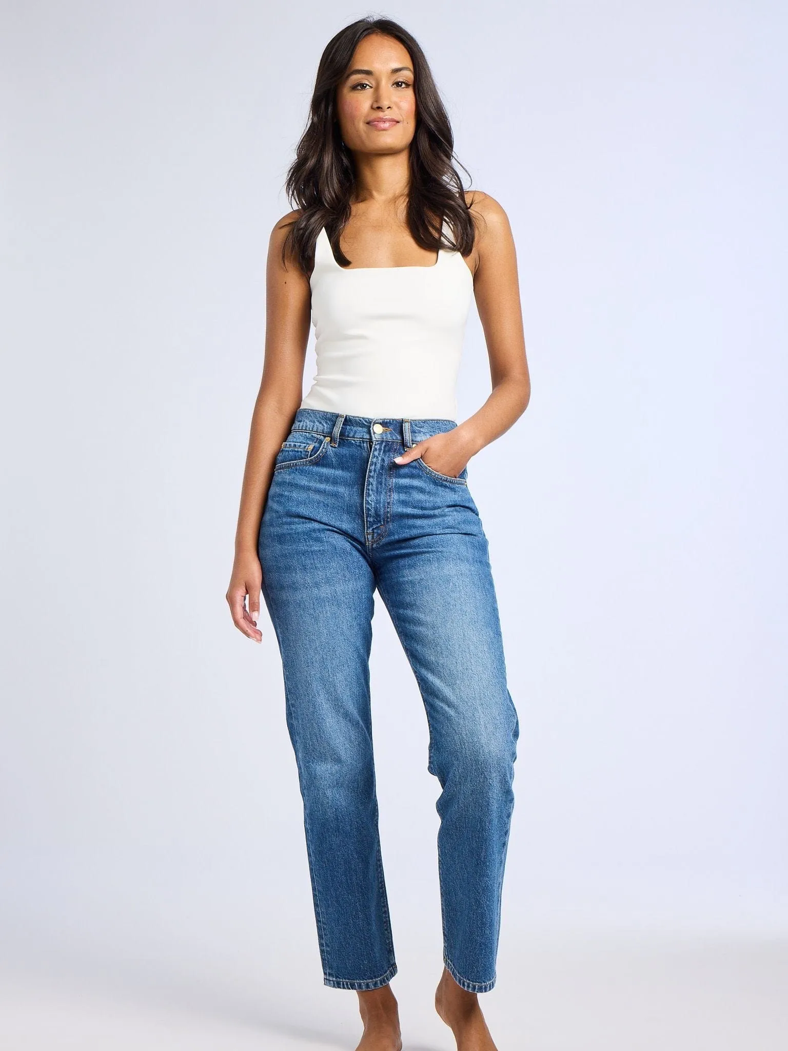 Brooke Mid Rise Slim Fit Jean in Topanga