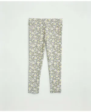 Brooks Brothers Girls Cotton Blend Floral Print Leggings Green Brooks Brothers