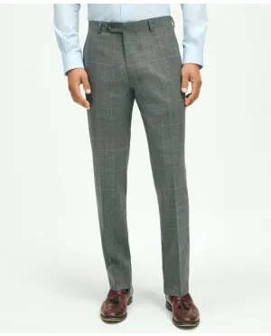 Brooks Brothers Men's Explorer Collection Classic Fit Wool Plaid Suit Pants Grey/Blue Brooks Brothers