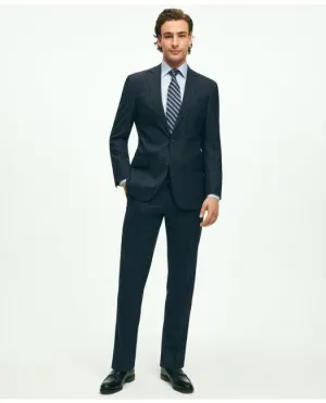 Brooks Brothers Men's Explorer Collection Regent Fit Merino Wool Windowpane Suit Jacket Navy Brooks Brothers