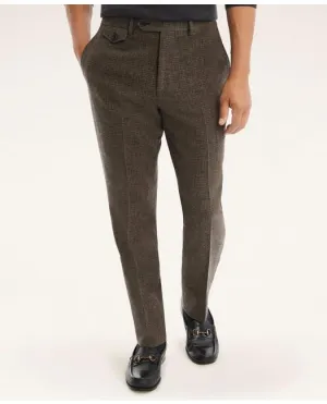 Brooks Brothers Men's Milano Fit Merino Wool Flannel Mini-Houndstooth Suit Trousers Brown Brooks Brothers