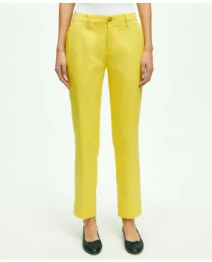 Brooks Brothers Women's Garment Washed Stretch Cotton Chinos Yellow Brooks Brothers