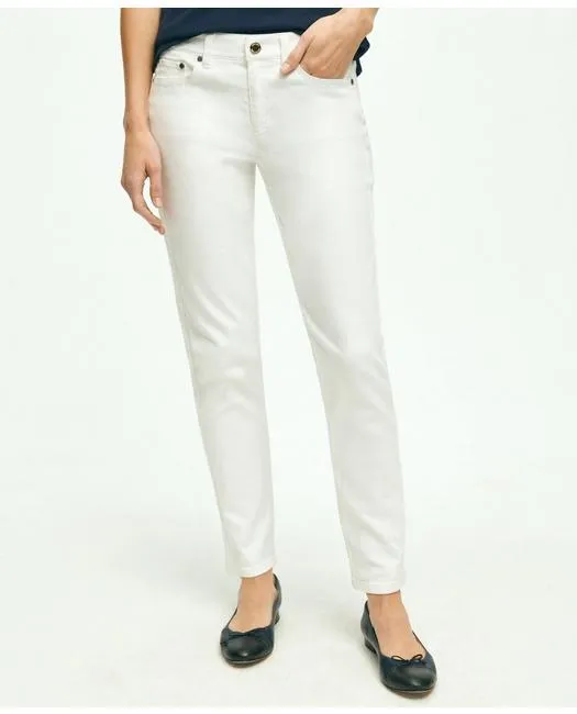 Brooks Brothers Women's Stretch Cotton Jeans White Brooks Brothers