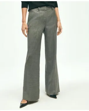 Brooks Brothers Women's Stretch Wool Twill Sharkskin Trousers Grey Brooks Brothers
