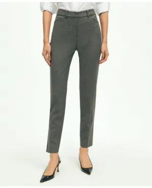 Brooks Brothers Women's The Essential Stretch Wool Slim Crop Pants Dark Grey Brooks Brothers