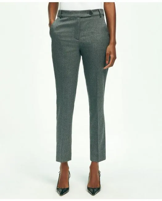 Brooks Brothers Women's Wool Flannel Pants Grey Brooks Brothers